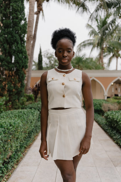 Two-Piece Set with Pleated Skirt - House of Tsarivna