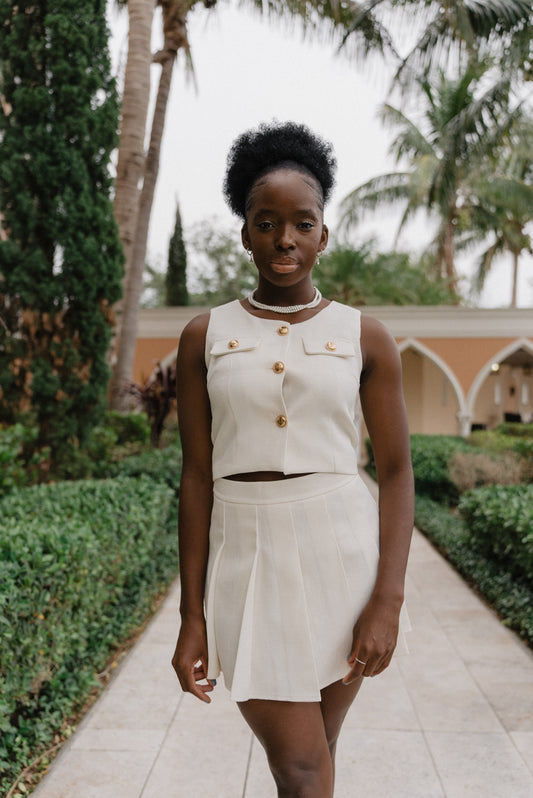 Two-Piece Set with Pleated Skirt - House of Tsarivna
