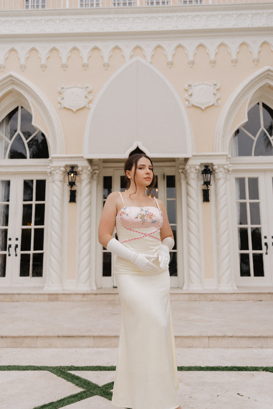 Elbow-Length Satin Gloves - House of Tsarivna