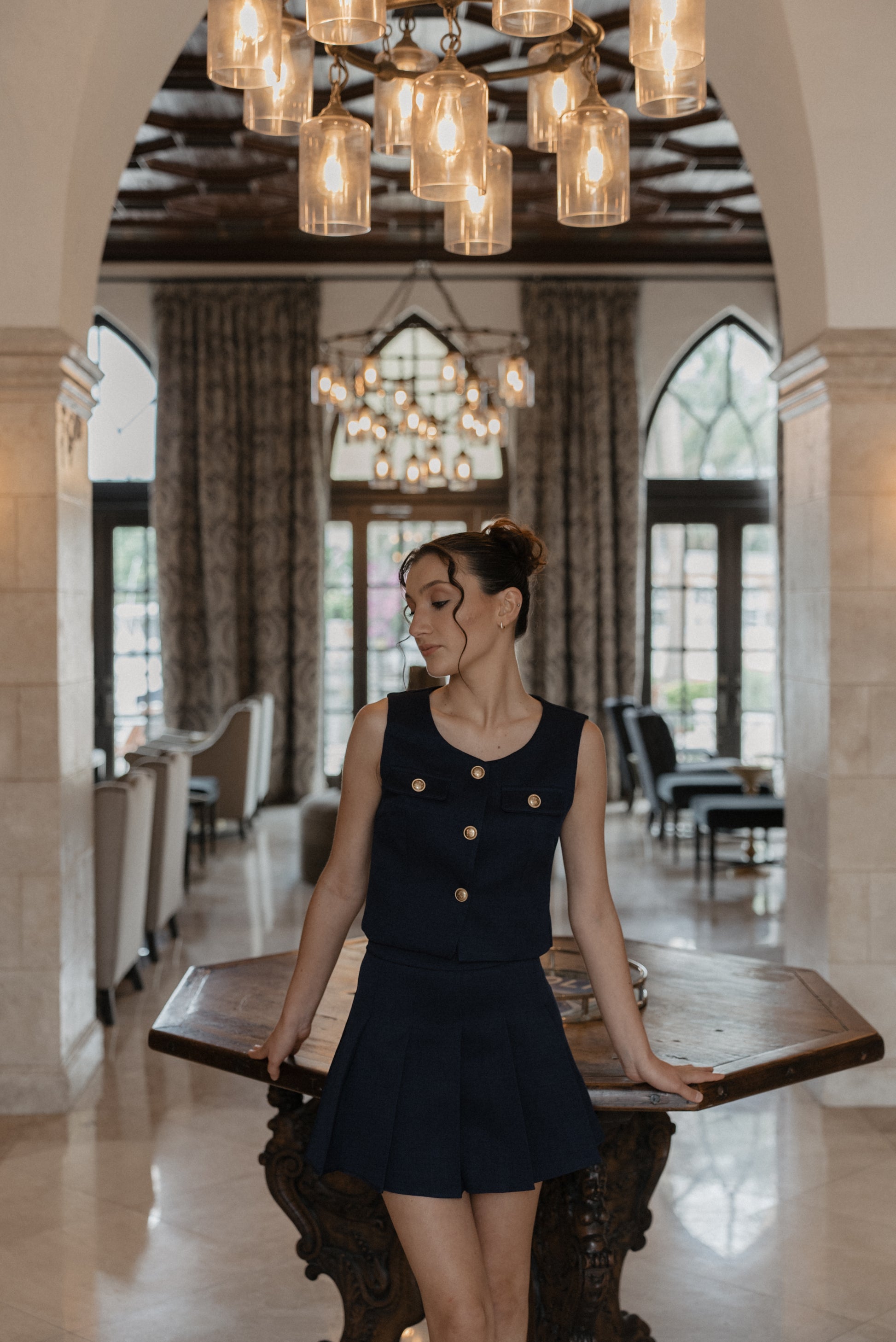 Two-Piece Set with Pleated Skirt - House of Tsarivna